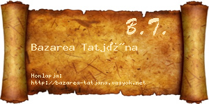 Bazarea Tatjána névjegykártya